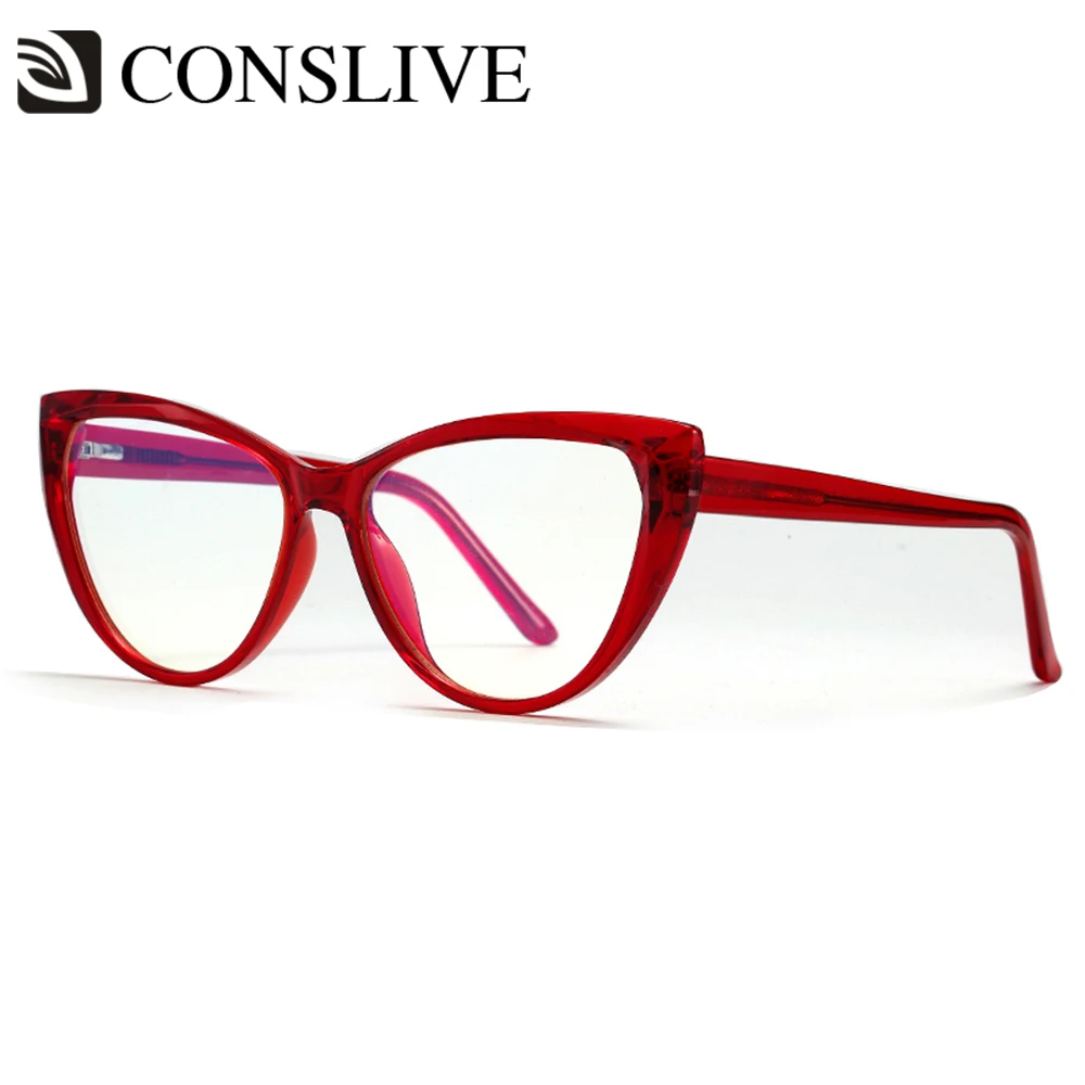 

2020 NEW Spectacle Frame Cat Eye Glasses Clear Lenses Women Optical Frames Myopia Multifocal Black Red Eyeglasses Frame 2003