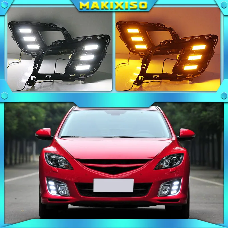 

Дневные ходовые огни, 2 шт., светодиодные дневные ходовые светильник ни, передние фары, противотуманные фары, автомобильный Стайлинг для Mazda 6 Mazda6 2008 2009 2010