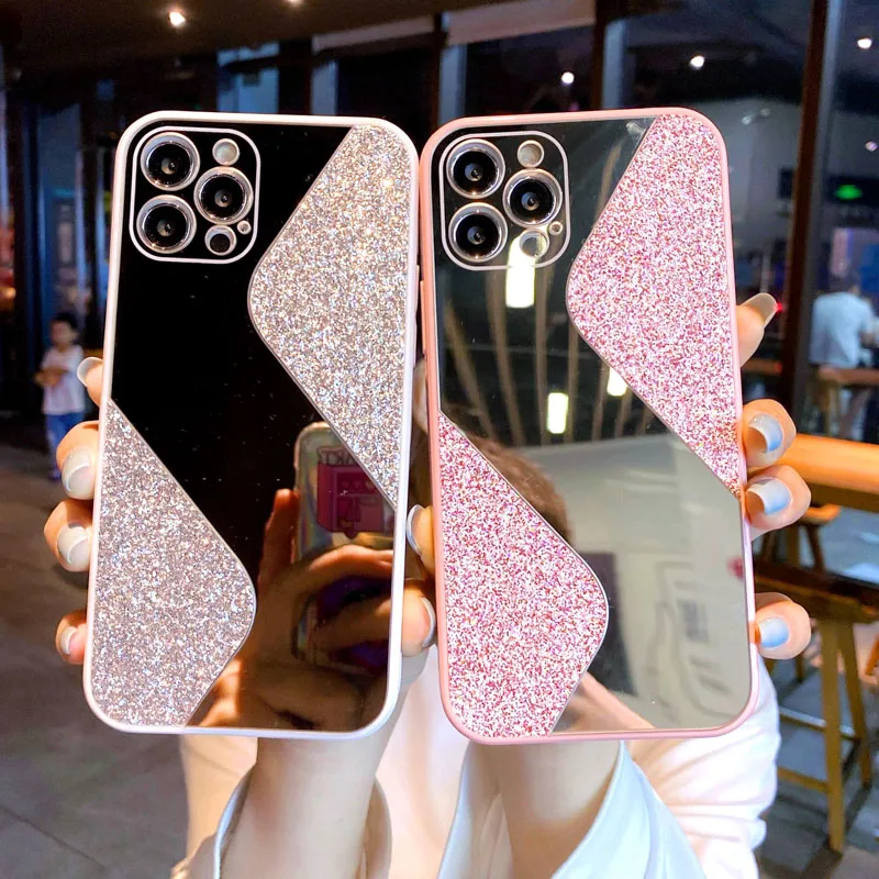 Зеркальный чехол для Iphone 11 силиконовый 12 Pro Max 7 8 XR XS X 6 6s Plus 12Pro Mini Роскошные