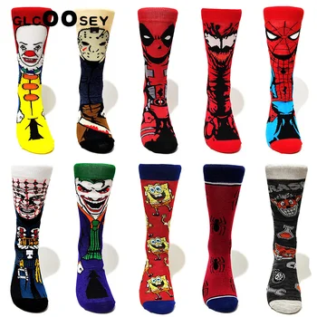 

Avengers cartoon socks Batman superman clown Joker cosplay Fashion sock novelty Funny Casual men sock Skateboard socks