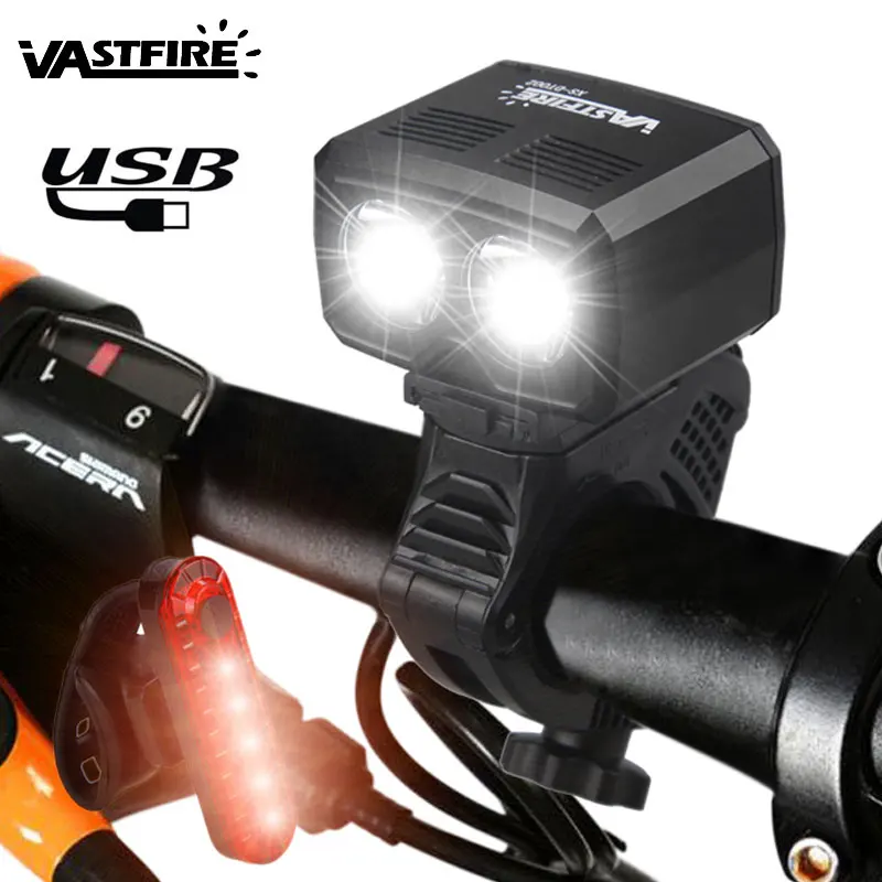 BLK MINI 5000LM 5V USB XM-L2 LED Rechargeable Front Bicycle Bike Lamp Torch BY