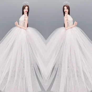 

NK One Pcs 2020 Newest Doll White Lace Fashion Wedding Princess Dress For Barbie Doll Best Gift 230A 3X