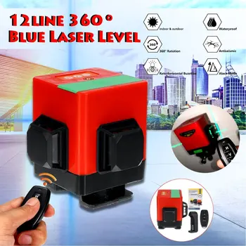 

12 Lines 3D Level Self-Leveling 360 Horizontal And Vertical Cross Supers Powerful Blue Laser Beam Line With remote control