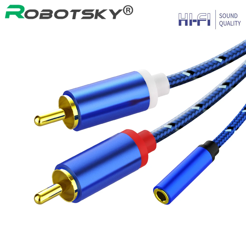 Кабель RCA с 2 на 3 5 мм аудиокабель сплиттер папа Aux кабель для ТВ ПК DVD динамиков