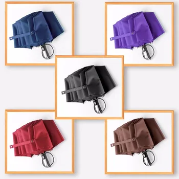 

Full-automatic Sun-Rain Umbrella Triple Folding Umbrella 10-Rib Business Umbrella Men Women Reinforced Umbrella Minimalist style