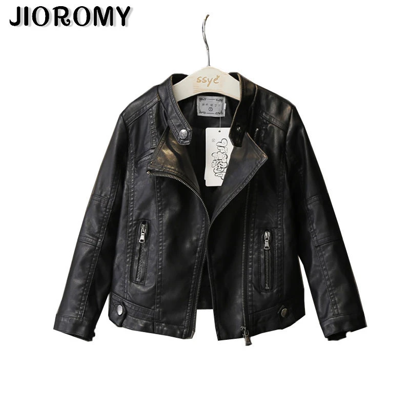 Promo  R&Z 2018 New Fashion Spring And Autumn And The Wind PU Leather Leather Coat Baby Boys And Girls Sho