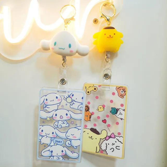 Cute Cartoon Anime Sanrioed Kulomi My Melody Cinnamoroll Transparent Student Creative Bus Card Card Sleeve Kids Birthday Gifts 4