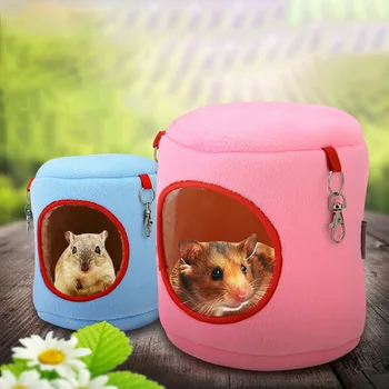

Hamster & Small Pet Winter Bed Cute Plush Cotton Guinea Pig Hamster Hedgehog Rabbit Chinchilla Rat Round Hanging Warm Cage