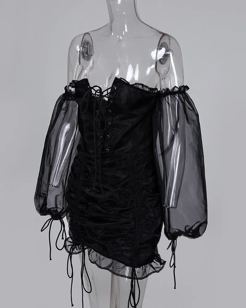 Сетчатое кружевное дизайнерское платье с рюшами, женское облегающее мини-платье для вечеринок, Vestidos De Fiesta