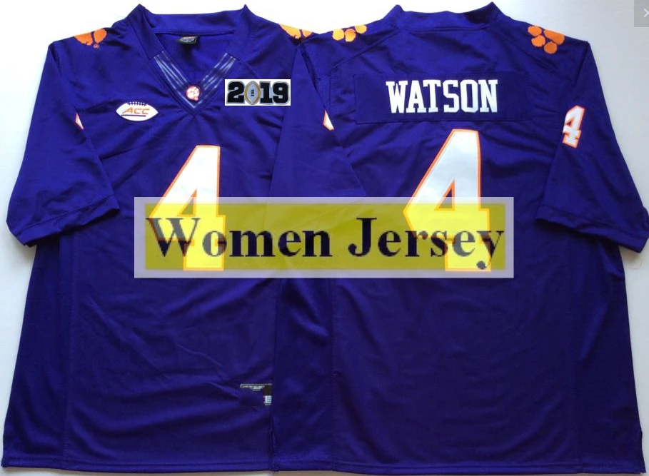 Женский свитер Clemson college 16 Trevor Lawrence#4 Deshaun Watson#9 Wayne Gallman II, белый, фиолетовый, оранжевый