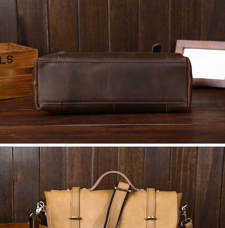 New Brand Designer Stye Men Vintage Messenger Bag Genuine Cow Leather Male Luxury Business Retro Shoulder Bags Briefcase Totes