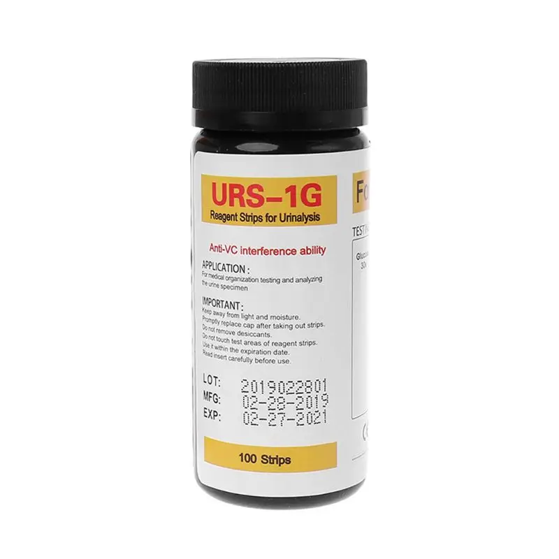 100 полосок URS-1G тест-полоски для мочи глюкозы реагент полоски для анализа мочи с анти-ВЦ помехи