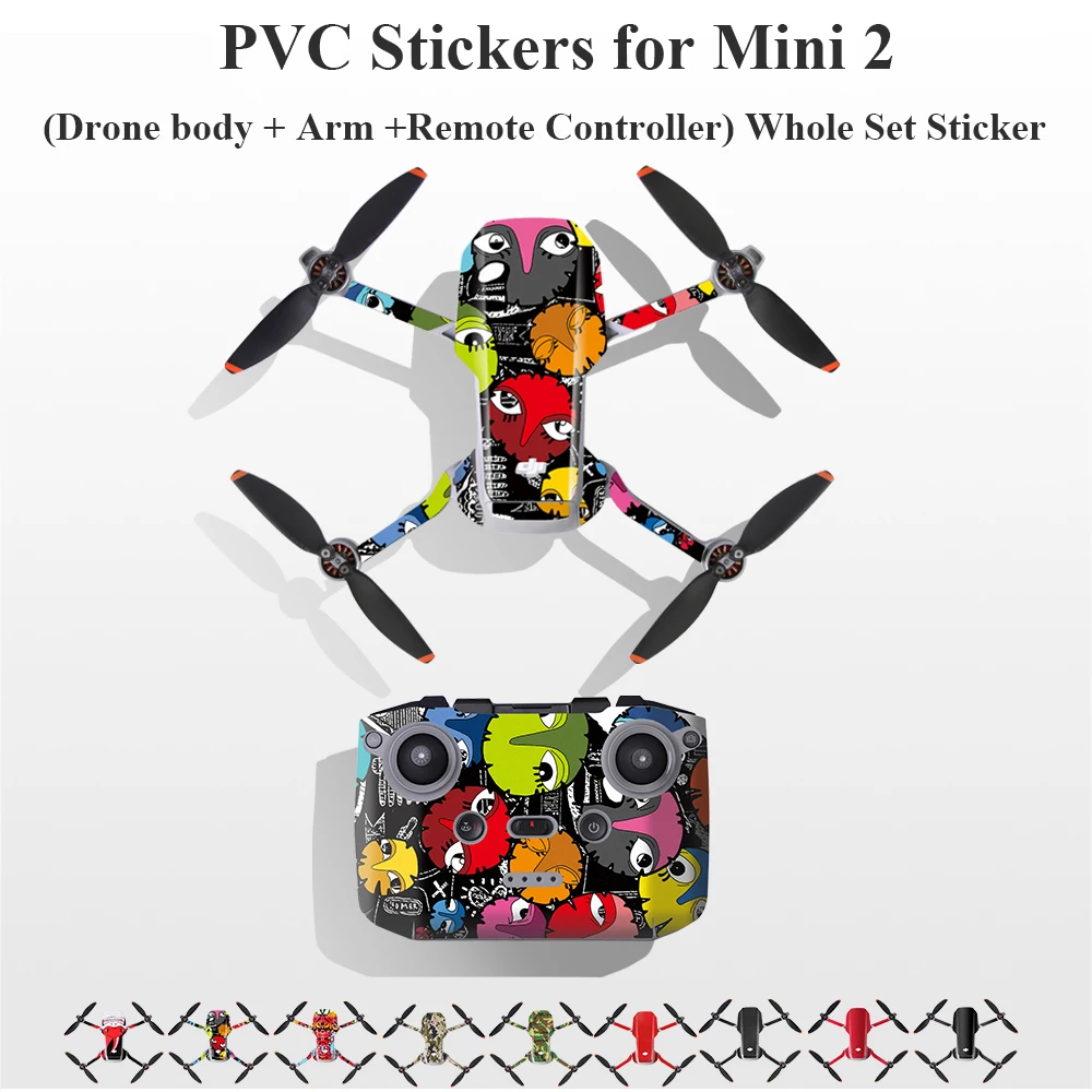 Drone Accessories For DJI Mini 2/Mini 2 SE Camera Drone Decals PVC Stickers Protective Film Scratch-proof Decals Skin Accessories