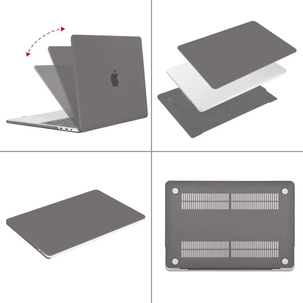 Matte Gray Чехол MOSISO Crystal для ноутбука MacBook Touch ID A1932 чехол для Macbook Air 13 A1466 A1369 Pro 13 15 Touch Bar A2159 A1990 - Цвет: Matte Gray
