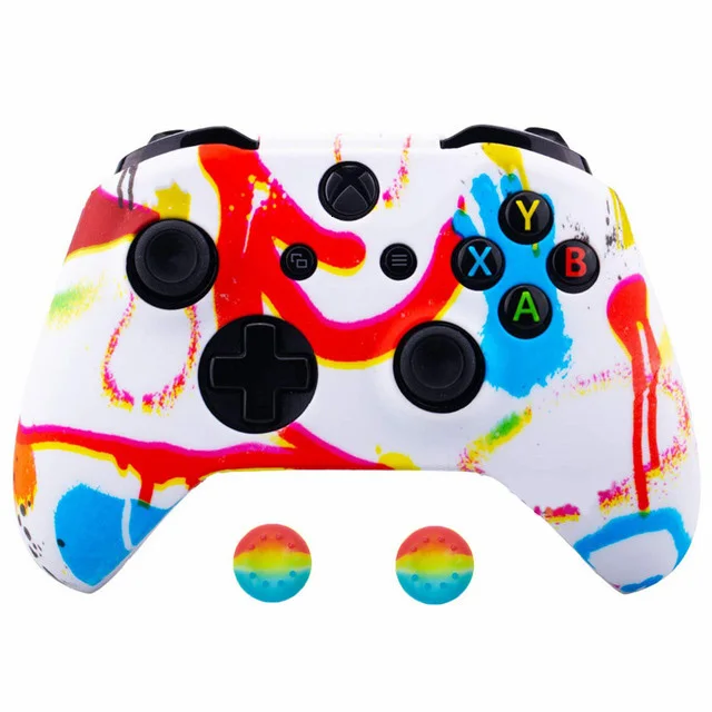 painting ZOMTOP водопроводная Печать Камуфляж силиконовый чехол для Xbox One X S контроллер защитный чехол с джойстиком ручки - Цвет: painting