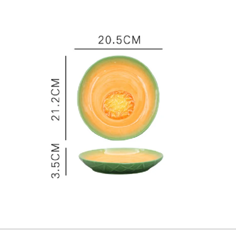 Ceramic Fruit Shaped Plate Creative Salad Candy Dried Fruit Snacks Grid Snack Plate Bowl Children's Dinner Dish Japanese