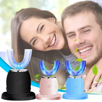 

Electric Toothbrush U-shaped Waterproof Silicone Whitening Tooth Cleaner Brush Usb Charging Smart Tooth Whitening Tools#g40