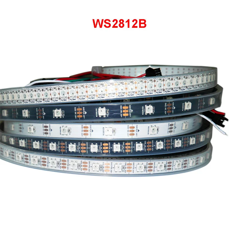 Умная Пиксельная светодиодная ленсветильник WS2812B 1 м/2 м/3 м/4 м/5 м 30/60/144 пикселей/светодиодов/м WS2812 IC IP30/IP65/IP67