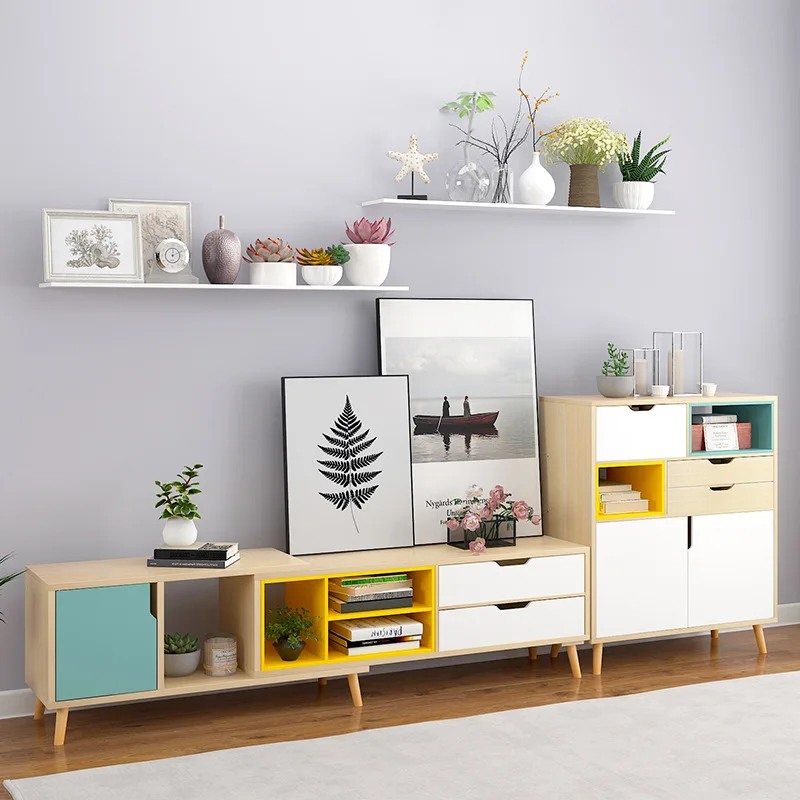 

On Behalf of European Style TV Cabinet Teapoy Table Modern Minimalist Living Room Furniture Set Combination Small Apartment Cabi