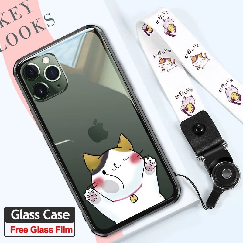 maoxiaohua Чехол из закаленного стекла для iphone 11 pro max 6,5 6,1 Защита Прозрачный чехол для телефона s для iphone 11 pro стеклянная оболочка - Цвет: maoxiaohua