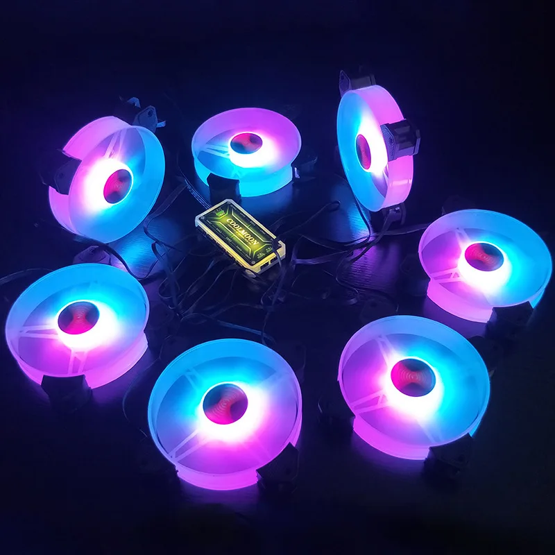 120 мм компьютер чехол вентилятор RGB Регулируемая цветная лампа светильник для