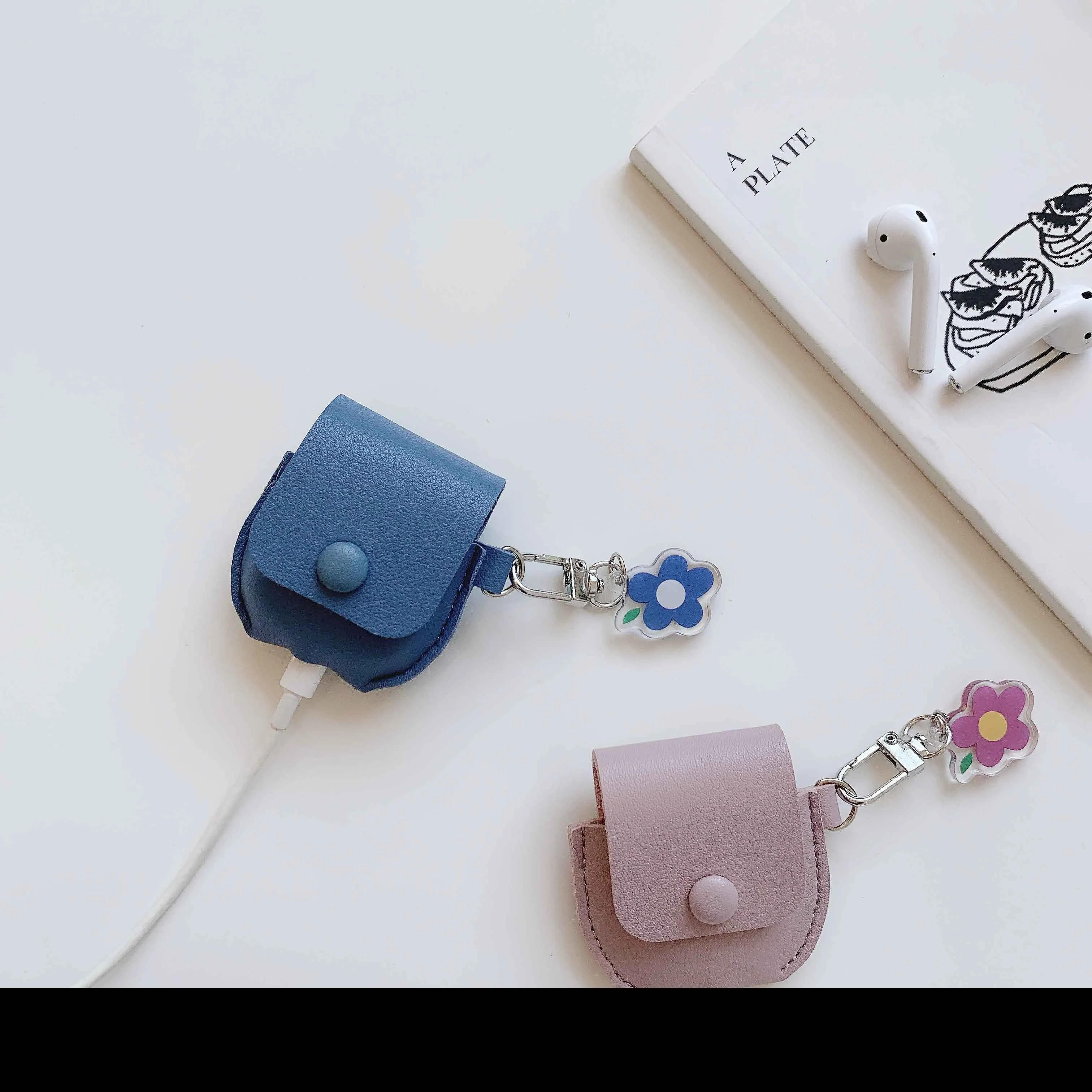 Кожаный чехол для Airpods 1 2 чехол Роскошный милый мультяшный чехол для Apple Airpods чехол для Airpod Air pods чехол Coque Capa