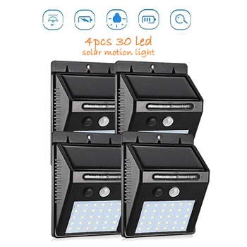

2/4PCS Led Solar Light Waterproof Lighting for Outdoor Garden Lighting 48/30 leds Solar Lamp 500 LM yard deck step security lamp