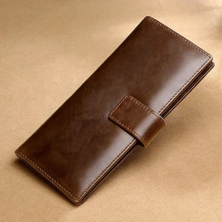 

Europe And America Hot Selling 2019 New Style Fashion Large Capacity Wallet Full-grain Leather Business Retro Leather Wallet Men