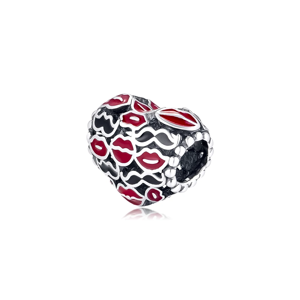 Подходит для браслетов Pandora Charms Burst of Love& Kisses бусины с смешанной эмалью 925 пробы-серебро-ювелирные изделия