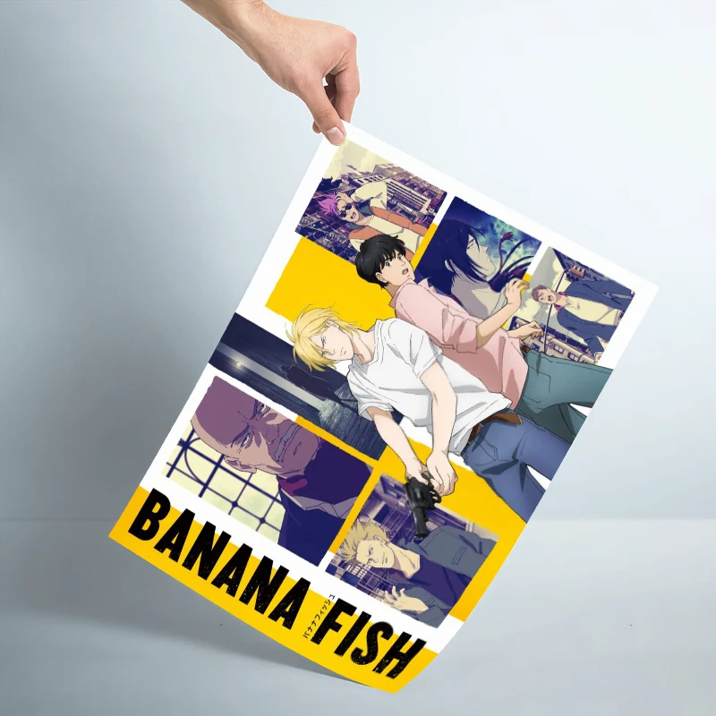 Personalizzato Banana.Fish Anime Poster Wall Per Soggiorno Art Poster Decorazione Tessuto Di Seta Bright Smooth No Frame Morden Print Wall