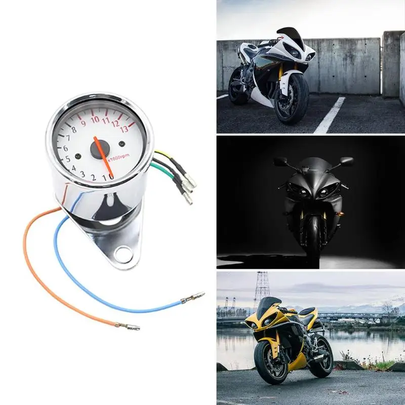 Ретро Мотоцикл Тахометр 0-13000 Tach RPM Датчик Rev счетчик Универсальный