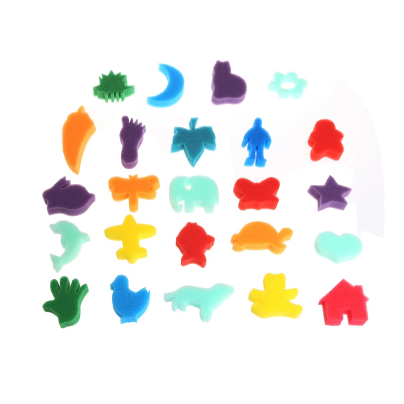 

24Pcs Sponge Set Children Kids Art Craft Painting DIY Toy Home Education School R9JD