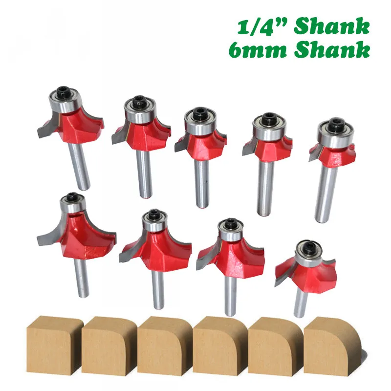  Milling Cutter Woodwork 6mm 1/4 Shank Small Corner Round Router Bit Edging Woodworking Mill Classic