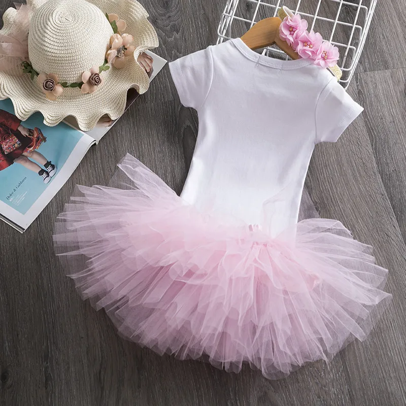 Одежда для маленьких девочек первое платье на день рождения с изображением единорога вечерние платья-пачки для малышей, наряды для новорожденных возрастом 1 год, платья для Дня Рождения для маленьких девочек 12 месяцев
