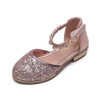 

Fashion Girls Crystal Sandals New Summer Sweet PU Leather Children Bow Girl Wedding Sandals Girls Dress Shoes for Kids