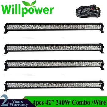 

4 pack FREE shipping combo beam 42 inch car offroad 240w high power 4x4 led driving bar truck led light bar 12 volt