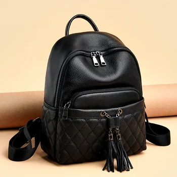 

WOMEN'S Leather Backpack New Style WOMEN'S Bag Large Capacity First Layer Leather Backpackage Casual Fashion Travel