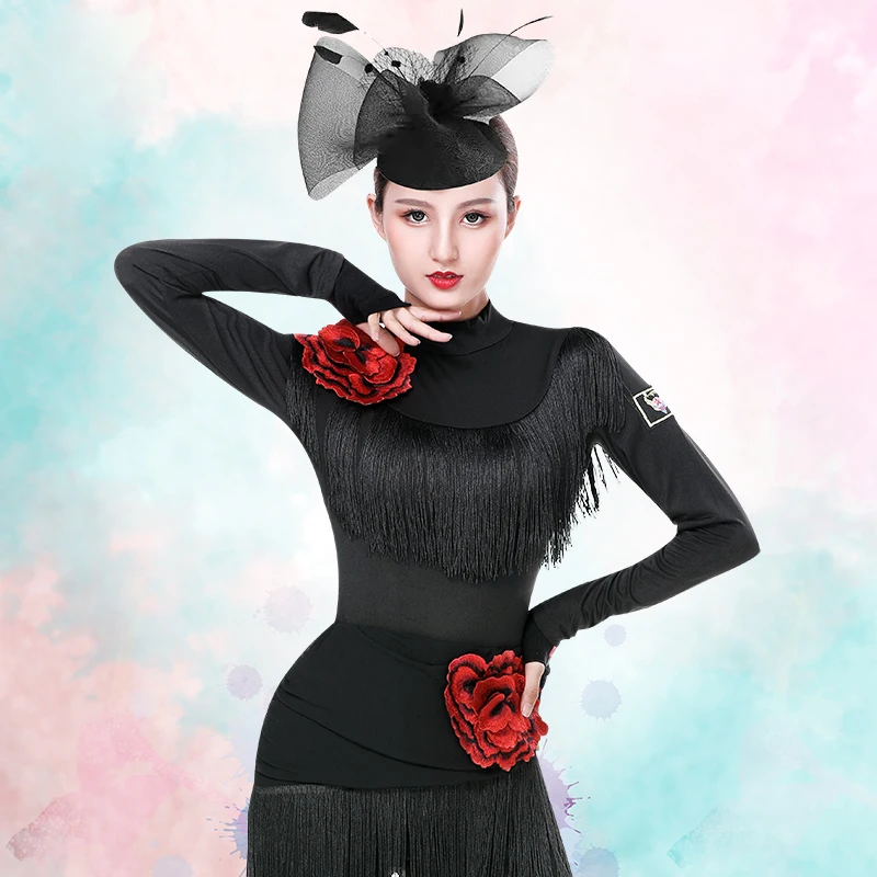 

Топ женский для латиноамериканских танцев, с длинным рукавом, DWY3226