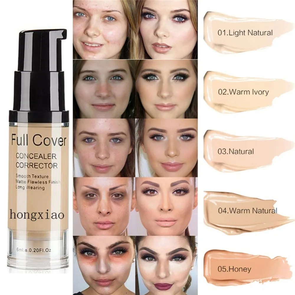 Full Cover Concealer Moisturizing Brighten Skin Color Pimples Freckles Scars Liquid Cream | Красота и здоровье