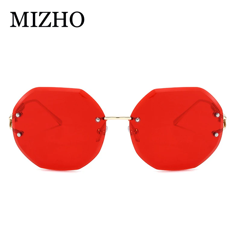 

MIZHO New Irregular Rimless Sunglasses Women Oval Brand Designer Alloy Frame Gradient Sun Glasses Fashion Female Clear