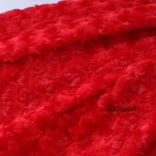 Новая одежда плюшевая ткань трехмерная Роза плюшевая красная ткань 150 см x 100 см