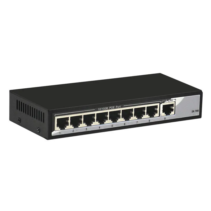 48V сетевой коммутатор POE коммутатора Ethernet с 8 10/100 Мбит/с Порты IEEE 802 3 af/at подходит