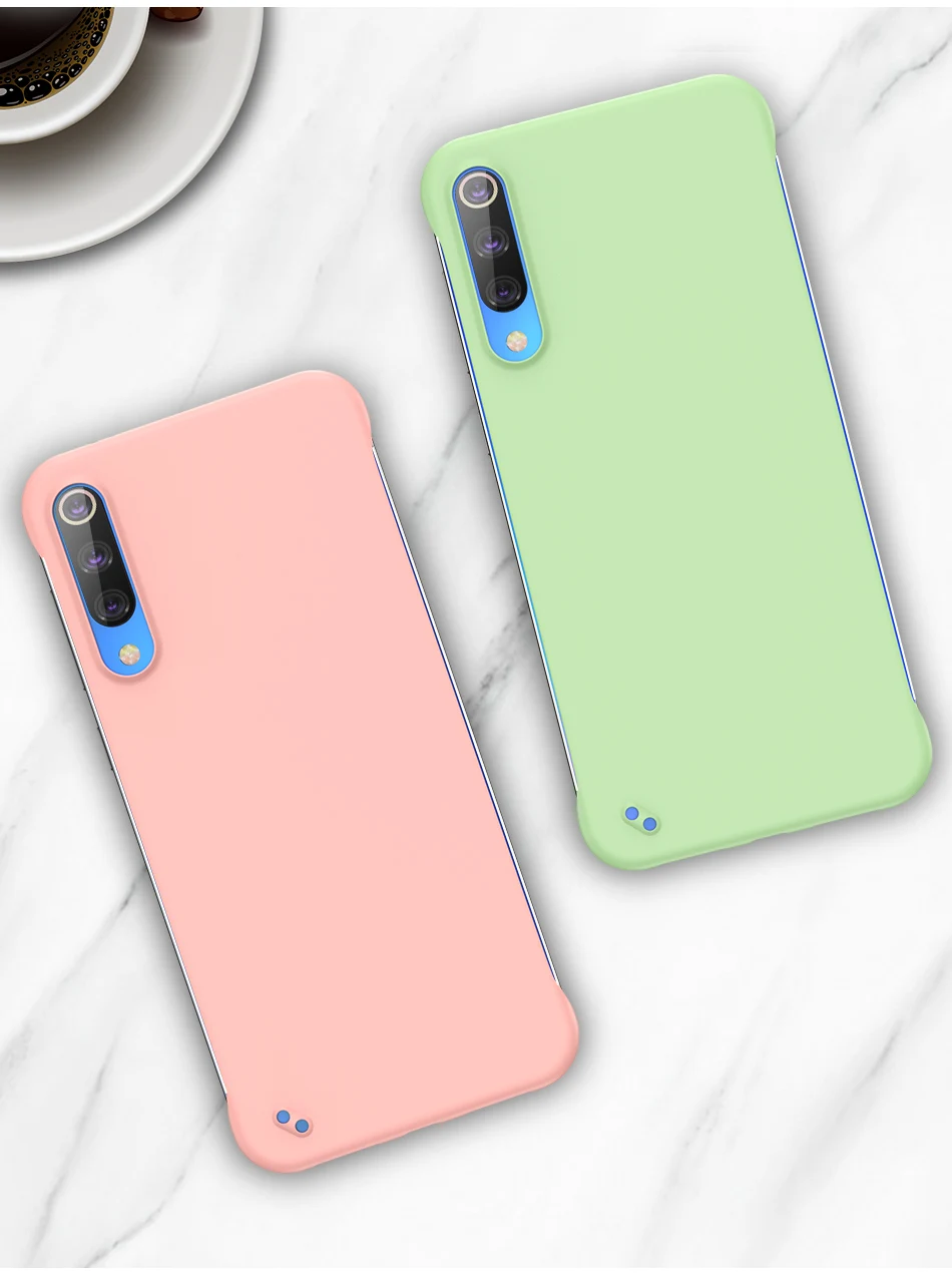 Lovebay тонкий скраб Жесткий PC Бескаркасный чехол для телефона для Xiaomi Mi9 Mi9 SE карамельный цвет матовый чехол для Redmi K20 задний Чехол без полей