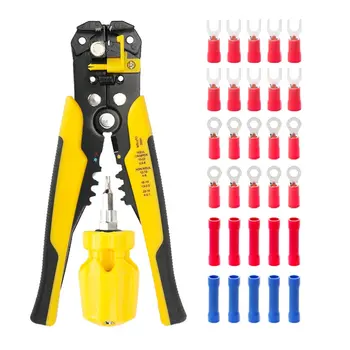 

5-in-1 Automatic Wire Stripper Crimper Pliers Terminal Manual Crimping Pliers Hardware Tools Electrical Wire Terminal Kit