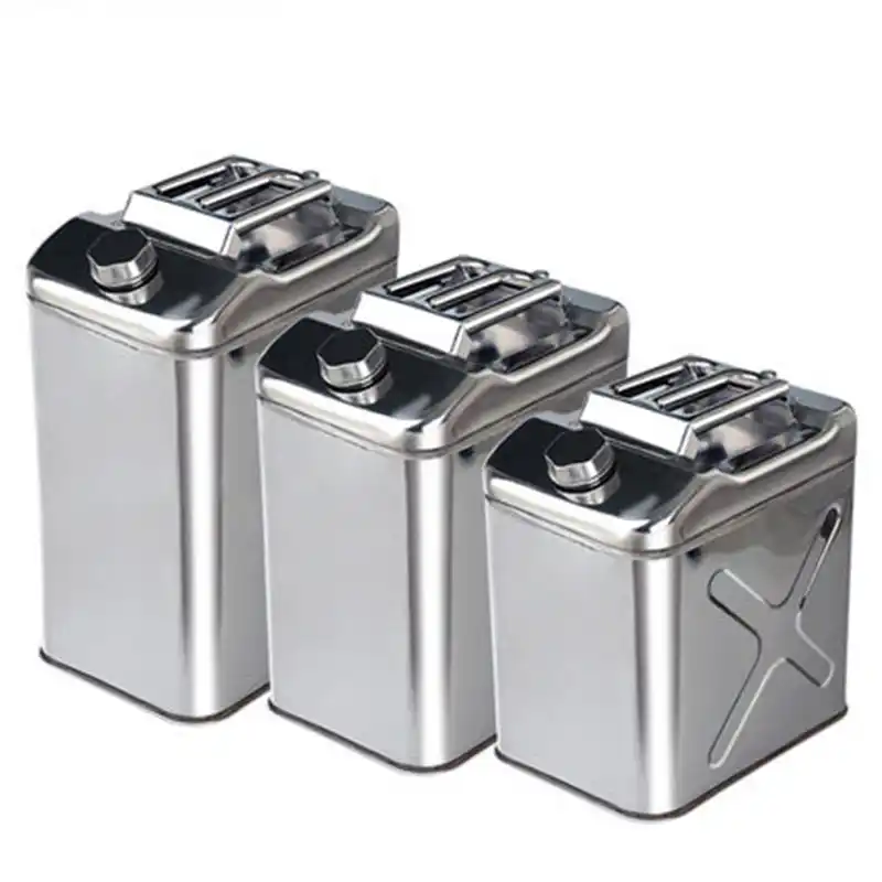 304 Stainless Steel 20L Liters 5Gallon Jerry Can Fuel Tank Petrol Canister Oil Container Car ATV
