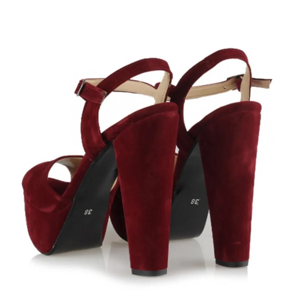 burgundy clear heels