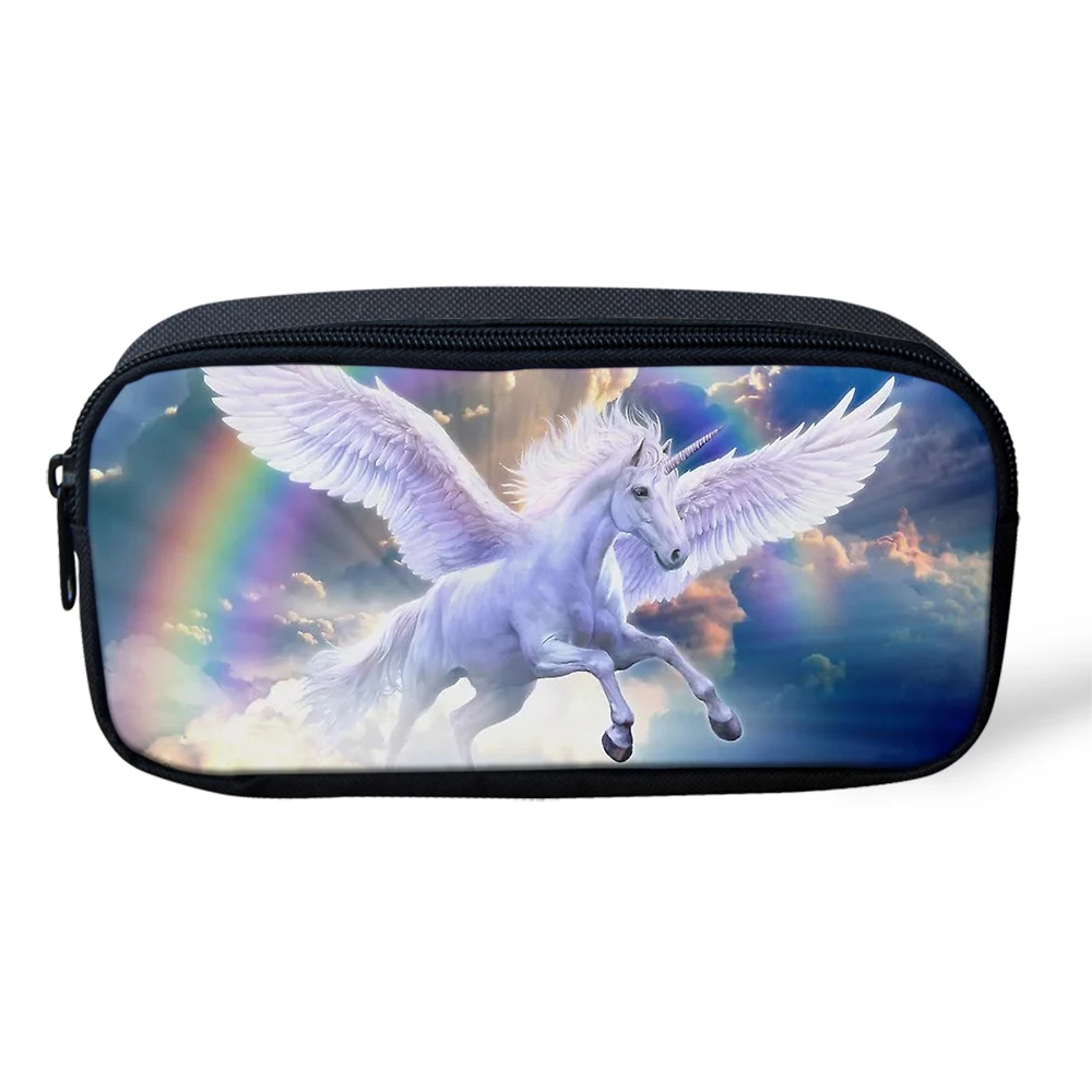 

Customize Image Pencil Bag Pouch Fantasy Unicorn Horse Make Up Cases Travel Wallets Bag Stationery Storage Protector Pouch Case