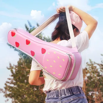

New Waterproof Ukulele Bag Case 23 Inches Concert Backpack Carry Gig Portable Imitation Leather Strawberry Lime Ice Cake