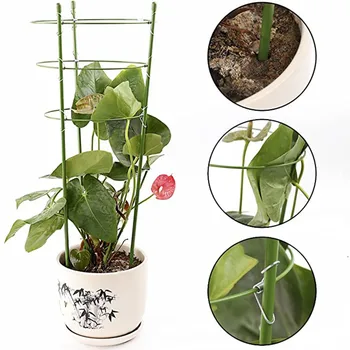 

1 Pc Durable Creative Climbing Vine Rack 45cm Plastic Coated Iron Plant Support Frame Garden Balcony Plant Flower Trellis