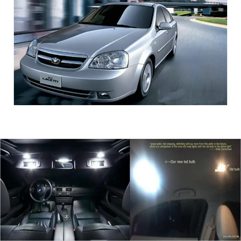 

Светодиодные фонари для салона автомобиля lacetti 2008, лампа для освещения помещений/косметического зеркала/перчаточного ящика/багажника/номе...